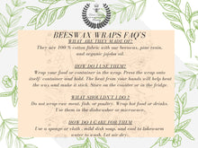 Load image into Gallery viewer, Beeswax Food Wrap Set of 3