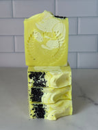Lemon poppy seed cold process soap