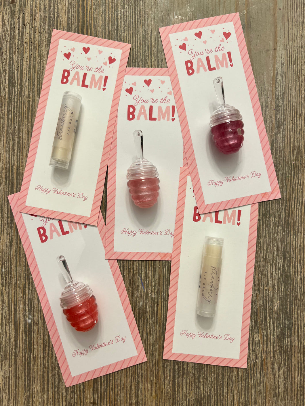 You’re the balm Beeswax lip balm Valentine cards