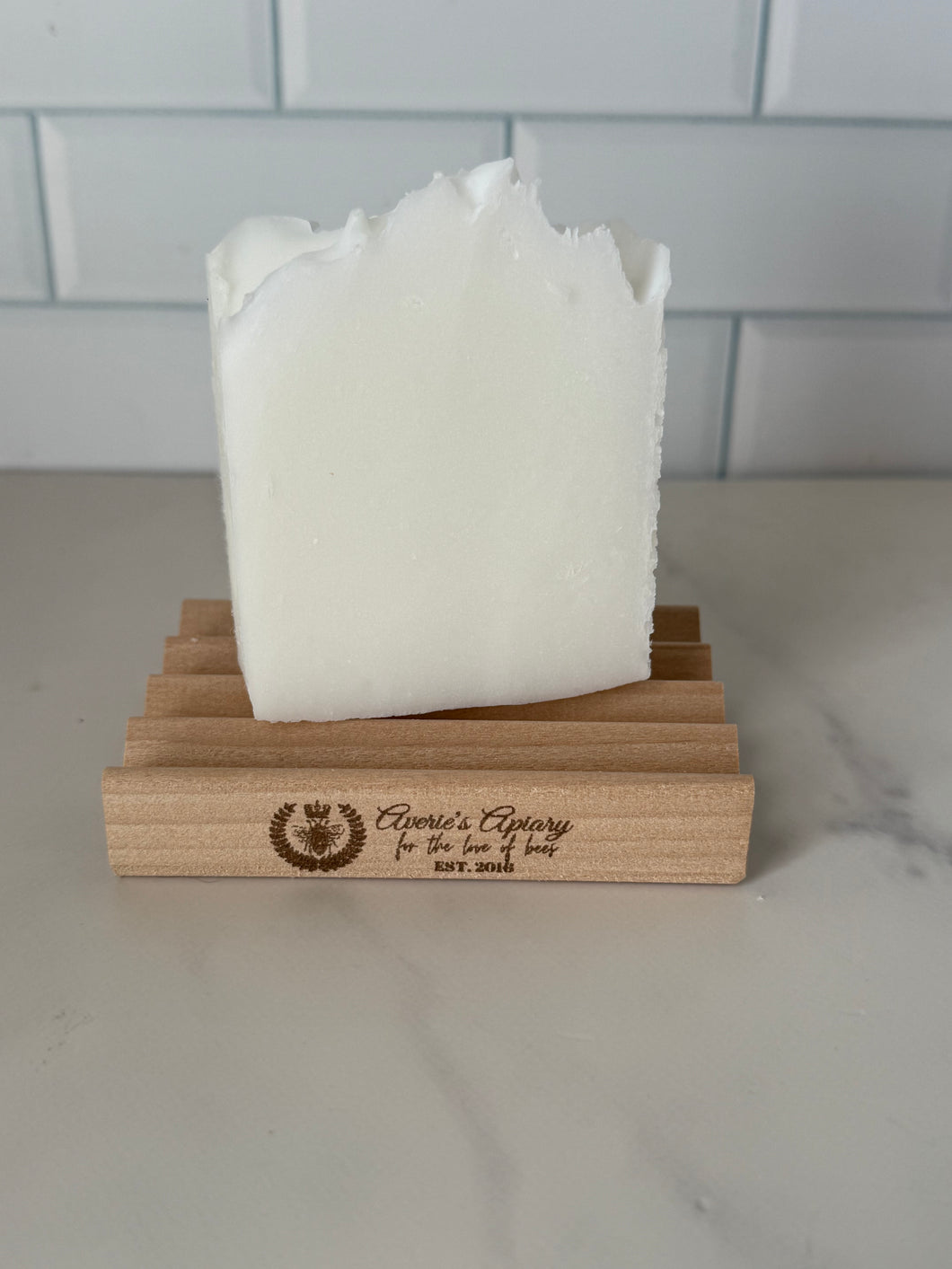 Handmade soap dish with logo