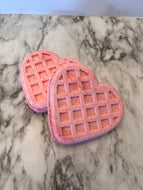 Waffle heart bath bomb