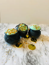 Load image into Gallery viewer, St. Patrick’s day pot of gold bath bomb
